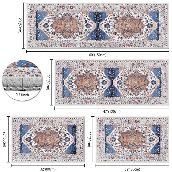 Boho kitchen rug set of 3 with runner, photo 8 of 9